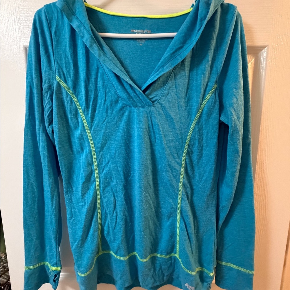 Marika Teal Hoodie with Lime Accents
